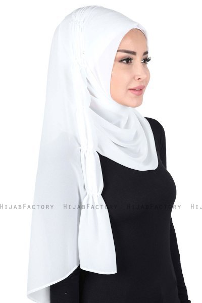 Disa - Wit Praktisch Chiffon Hijab