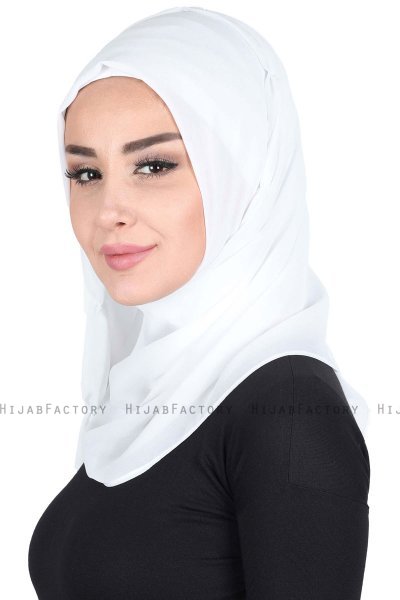 Disa - Wit Praktisch Chiffon Hijab