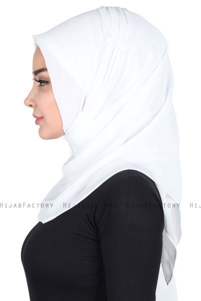 Disa - Wit Praktisch Chiffon Hijab
