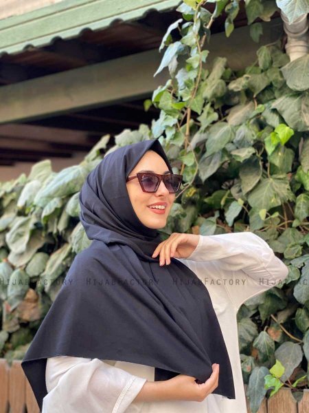 Djamila - Zwart Katoenen Hijab - Mirach