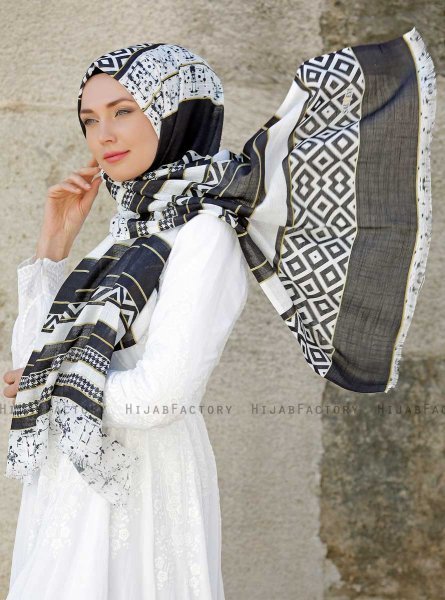 Dounia - Zwart Gevormde Hijab - Sal Evi