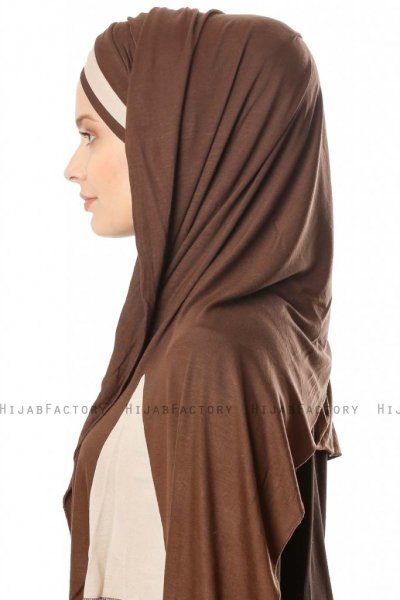 Duru - Bruin & Taupe Jersey Hijab