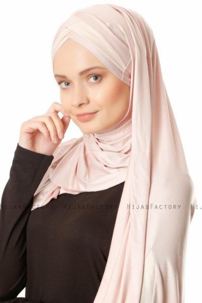 Duru - Oudroze & Beige Jersey Hijab