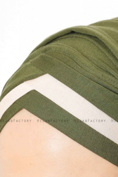 Duru - Khaki & Beige Jersey Hijab