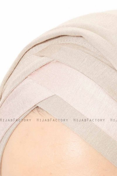 Duru - Licht Taupe & Oudroze Jersey Hijab