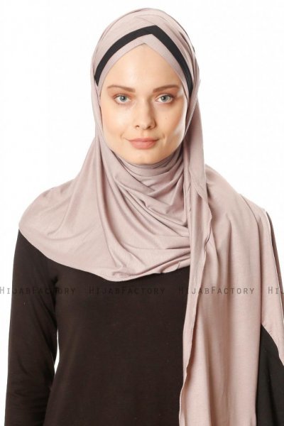Duru - Steen Grijs & Zwart Jersey Hijab