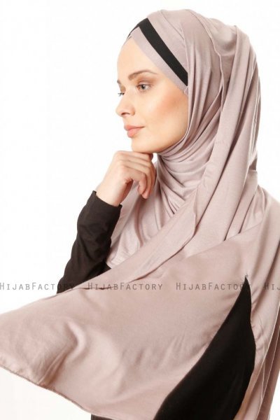 Duru - Steen Grijs & Zwart Jersey Hijab