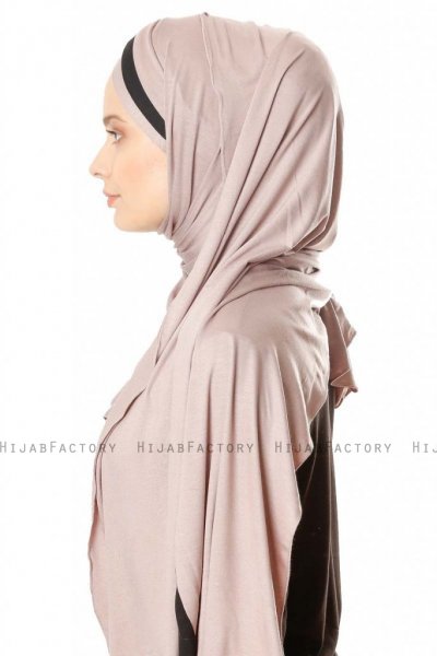 Duru - Steen Grijs & Zwart Jersey Hijab