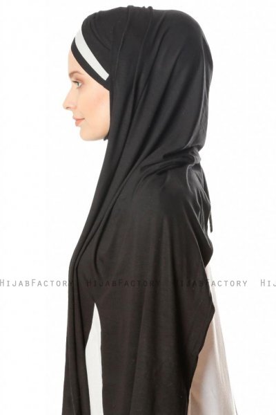 Duru - Zwart & Grijs Jersey Hijab