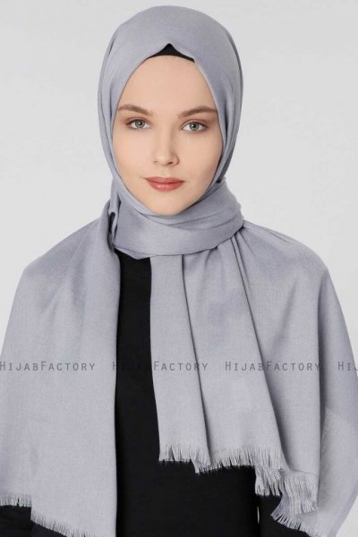 Ece Ljusgrå Pashmina Hijab Sjal Halsduk 400057a