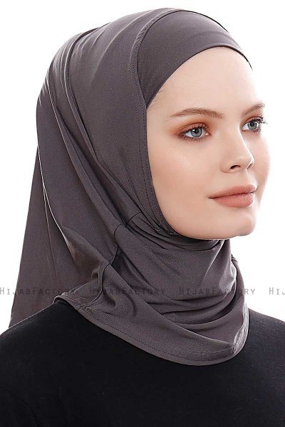 Elif - Anthracite Sport Hijab - Ecardin