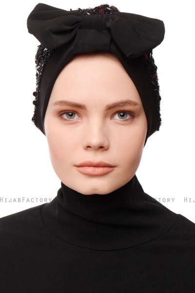 Enfleda - Zwart & Bordeaux Turban
