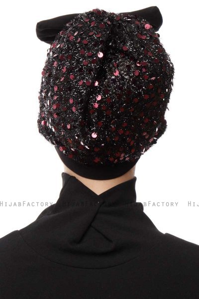Enfleda - Zwart & Bordeaux Turban