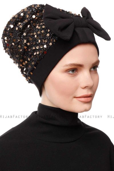 Enfleda - Zwart & Gold Turban