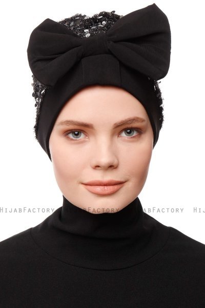 Enfleda - Zwart & Lichtgrijs Turban