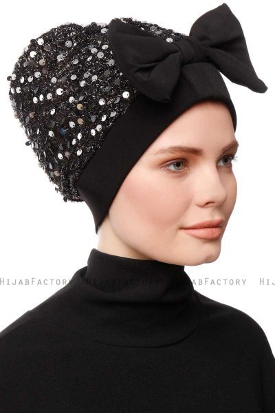 Enfleda - Zwart & Lichtgrijs Turban