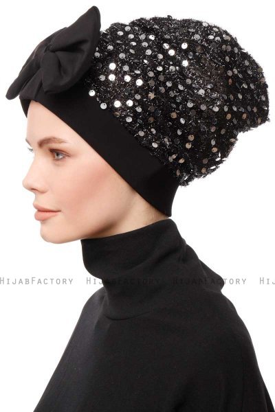 Enfleda - Zwart & Lichtgrijs Turban