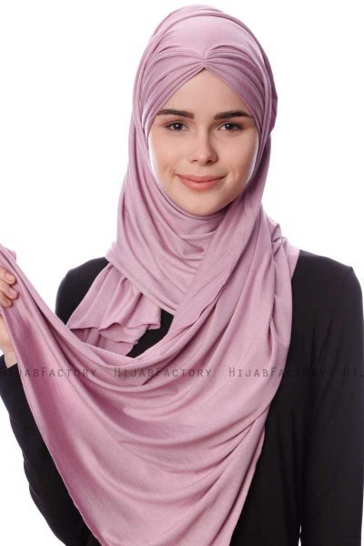 Eslem - Purper Pile Jersey Hijab - Ecardin