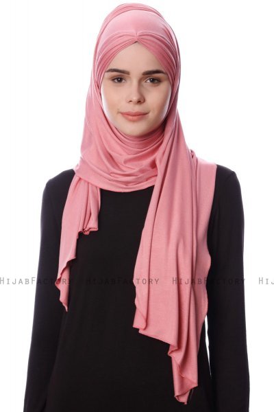 Eslem - Donker Roze Pile Jersey Hijab - Ecardin