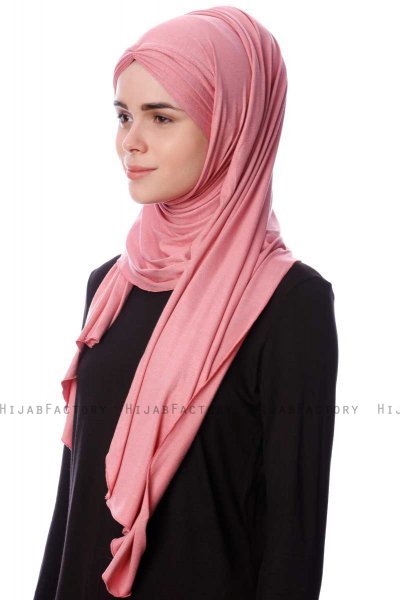 Eslem - Donker Roze Pile Jersey Hijab - Ecardin