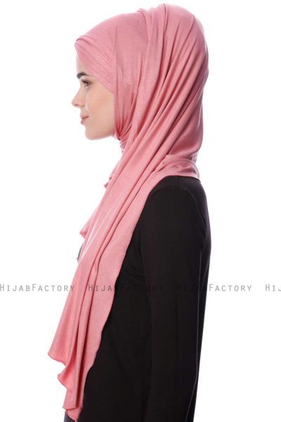 Eslem - Donker Roze Pile Jersey Hijab - Ecardin