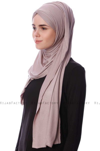 Eslem - Steen Grijs Pile Jersey Hijab - Ecardin