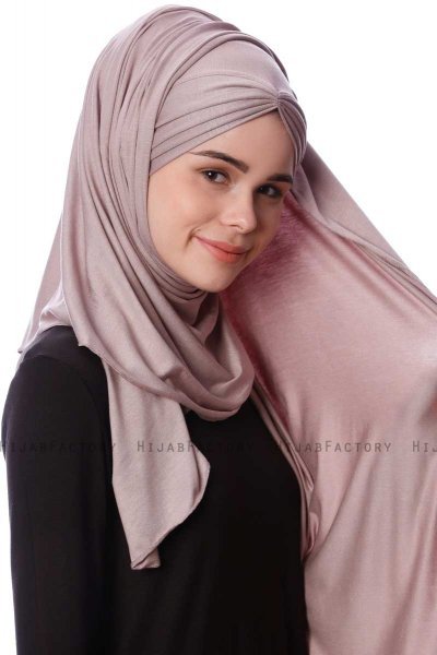 Eslem - Steen Grijs Pile Jersey Hijab - Ecardin
