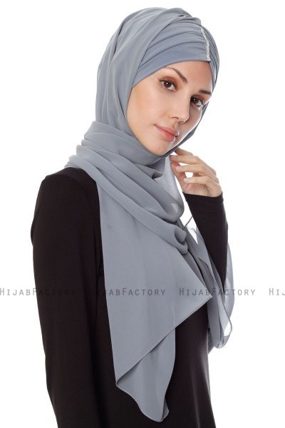 Evren - Grijs Chiffon Hijab
