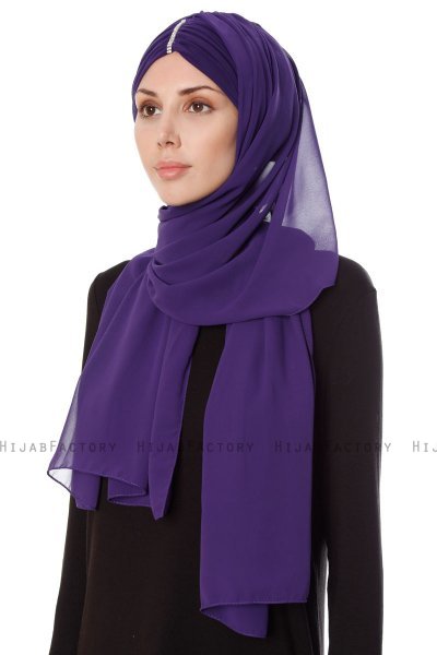 Evren - Purper Chiffon Hijab