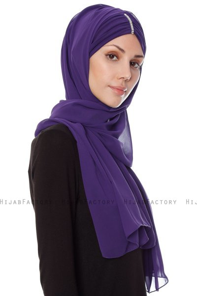 Evren - Purper Chiffon Hijab