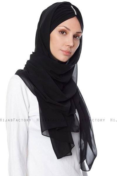 Evren - Zwart Chiffon Hijab