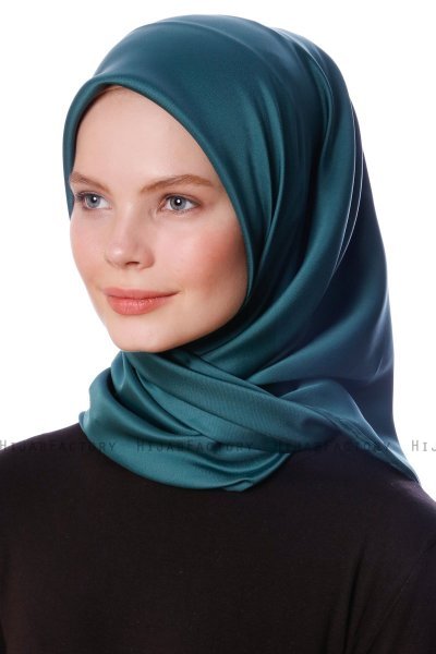 Eylul - Donkergroen Plein Rayon Hijab