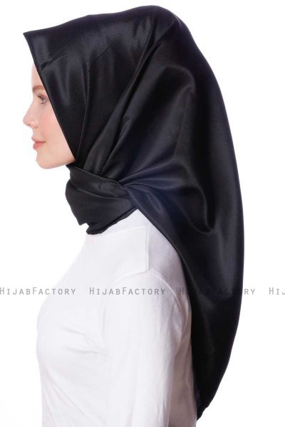 Eylul - Zwart Plein Rayon Hijab