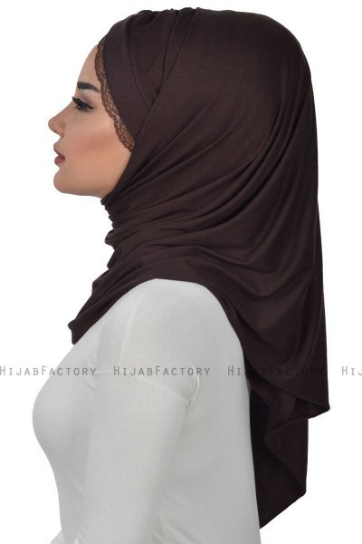 Filippa - Bruin Katoenen Praktisch Hijab - Ayse Turban