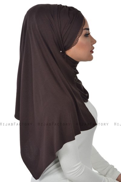 Filippa - Bruin Katoenen Praktisch Hijab - Ayse Turban