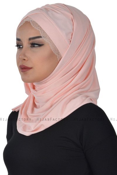 Filippa - Oudroze Katoenen Praktisch Hijab - Ayse Turban