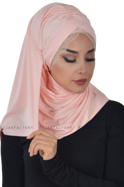 Filippa - Oudroze Katoenen Praktisch Hijab - Ayse Turban