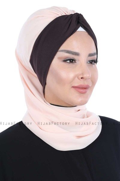 Gill - Beige & Bruin Praktisch Hijab