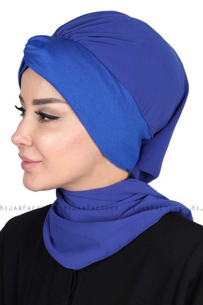 Gill - Blauw & Blauw Praktisch Hijab
