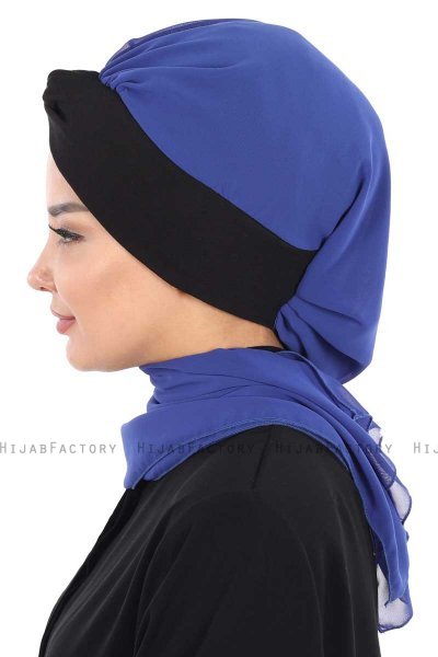 Gill - Blauw & Zwart Praktisch Hijab