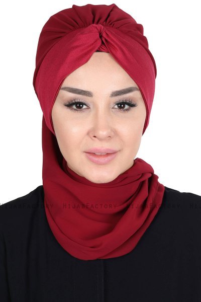 Gill - Bordeaux & Bordeaux Praktisch Hijab