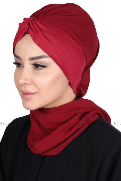 Gill - Bordeaux & Bordeaux Praktisch Hijab