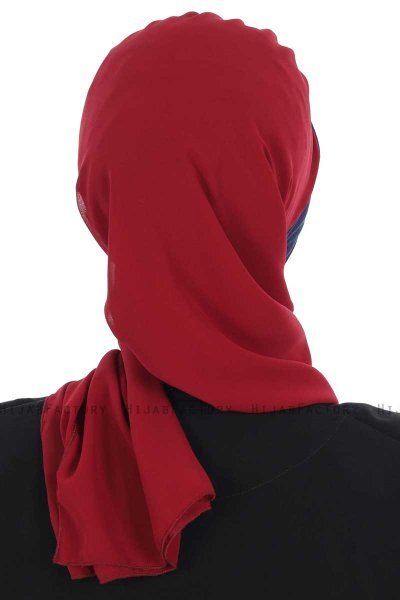 Gill - Bordeaux & Marineblauw Praktisch Hijab