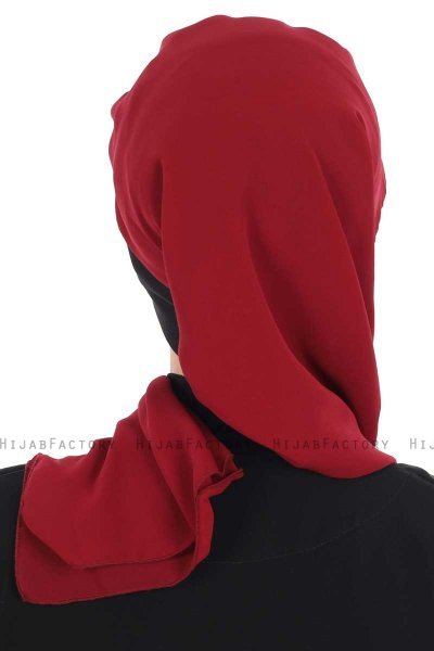 Gill - Bordeaux & Zwart Praktisch Hijab