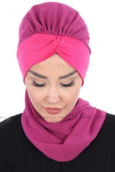 Gill - Fuchsia & Fuchsia Praktisch Hijab