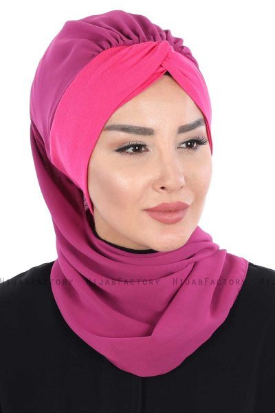Gill - Fuchsia & Fuchsia Praktisch Hijab