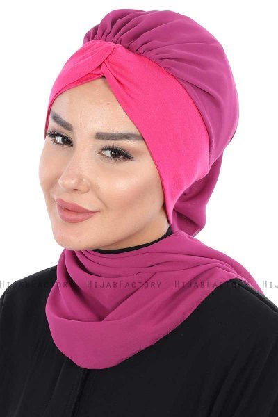 Gill - Fuchsia & Fuchsia Praktisch Hijab