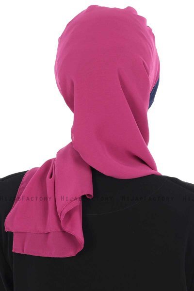 Gill - Fuchsia & Marineblauw Praktisch Hijab