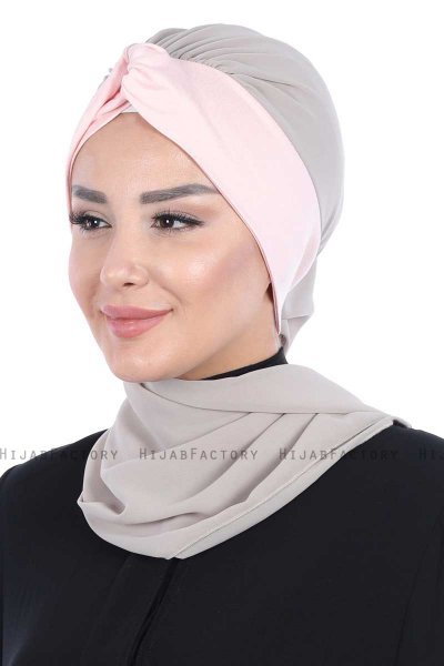 Gill - Taupe & Oudroze Praktisch Hijab