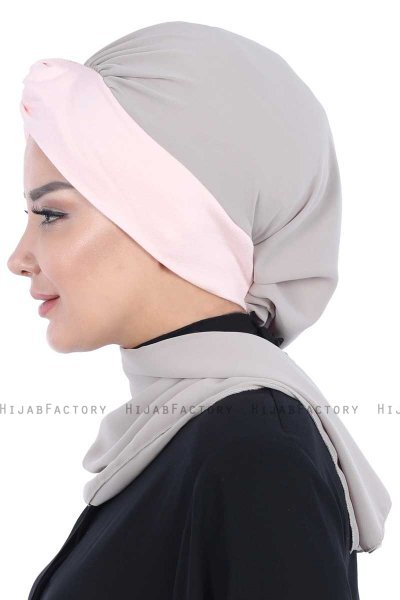 Gill - Taupe & Oudroze Praktisch Hijab